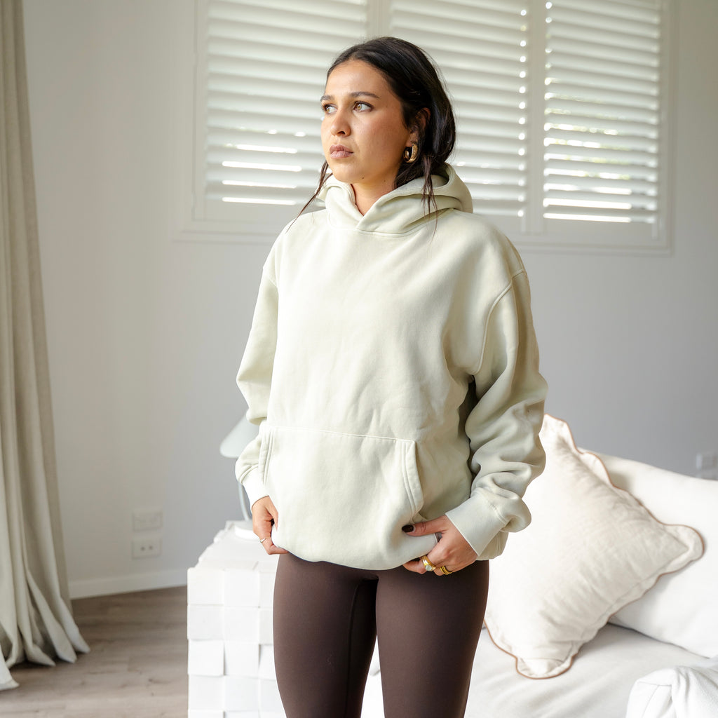 Acid Wash Hoodie - Washed Cream