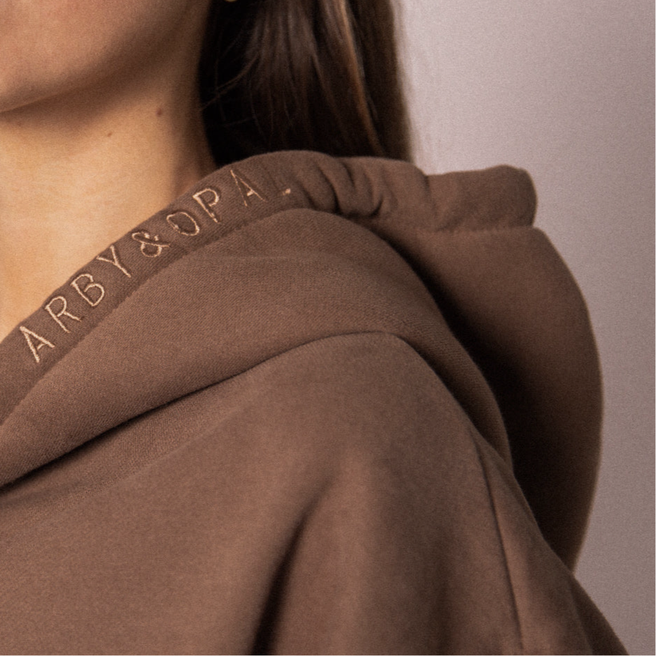Signature Crop Hoodie - Cocoa