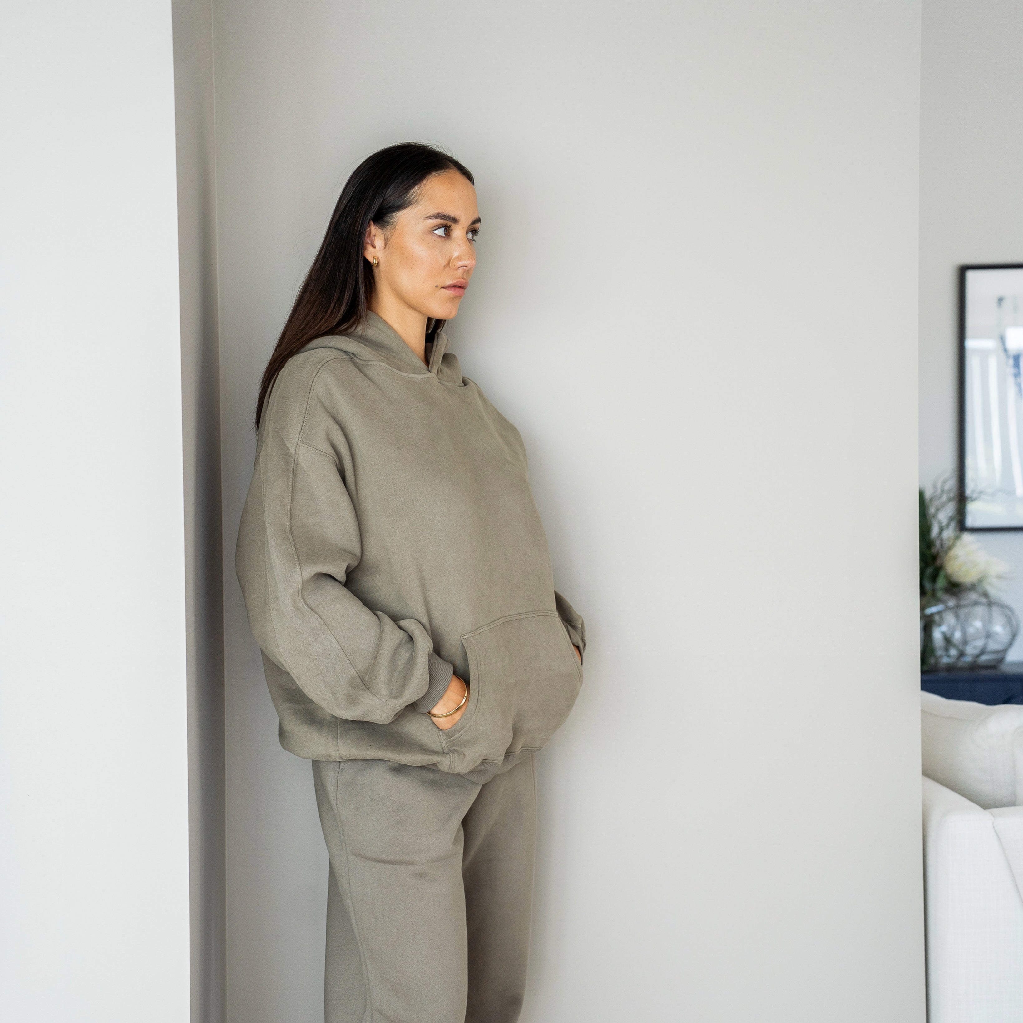 Signature Full-Length Hoodie - Khaki Gray