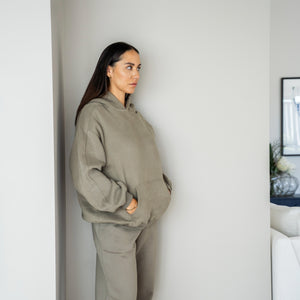 Unisex FULL LENGTH Hood - Khaki Gray
