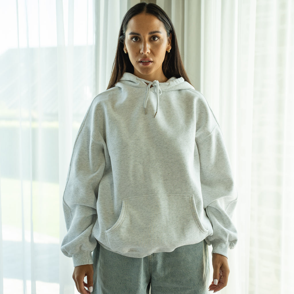 Unisex FULL LENGTH lounge hoodie - White Marle