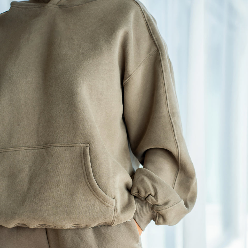 Unisex FULL LENGTH Hood - Khaki Gray