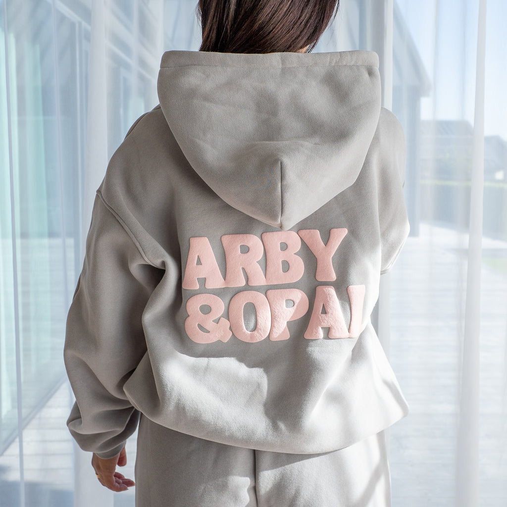 Staple Puff Hoodie -Fog/Baby Pink