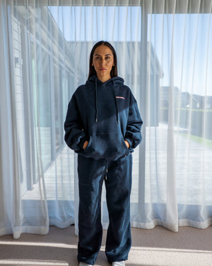 Staple Puff Straight-Leg Jogger - Navy/Candy Pink