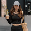Ribbed Lounge Long Sleeve Crop - Black