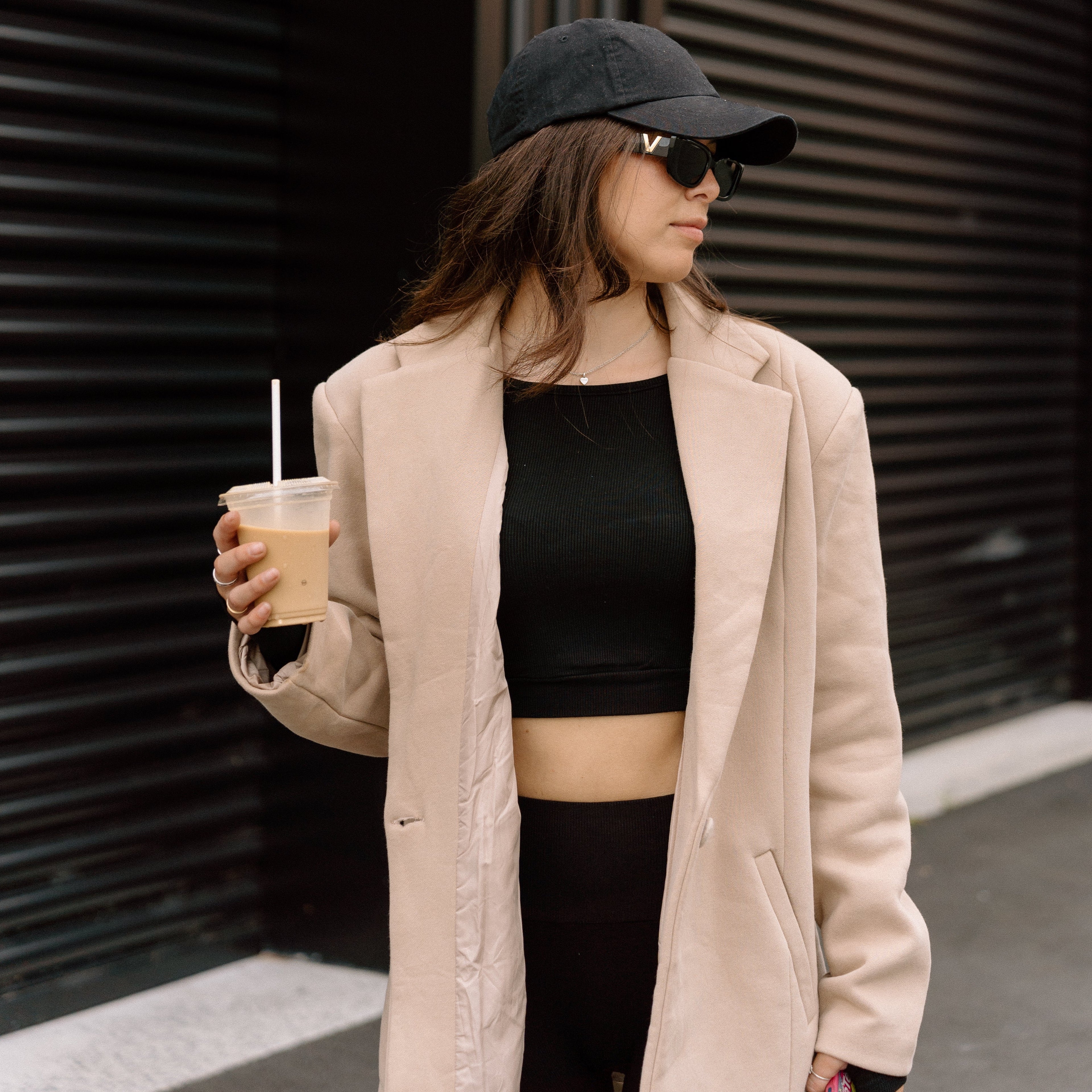 Ribbed Lounge Long Sleeve Crop - Black