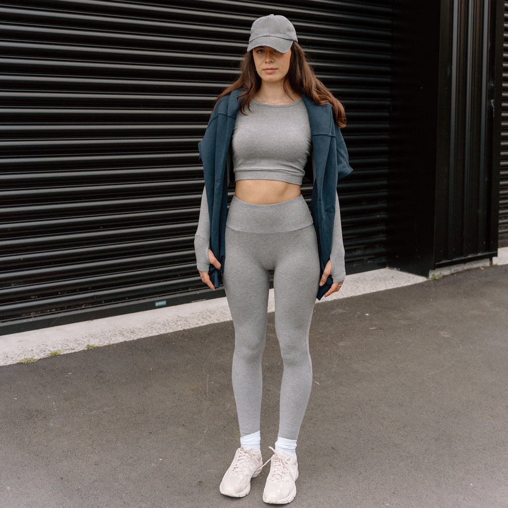 Ribbed Lounge Legging - Cloud Grey