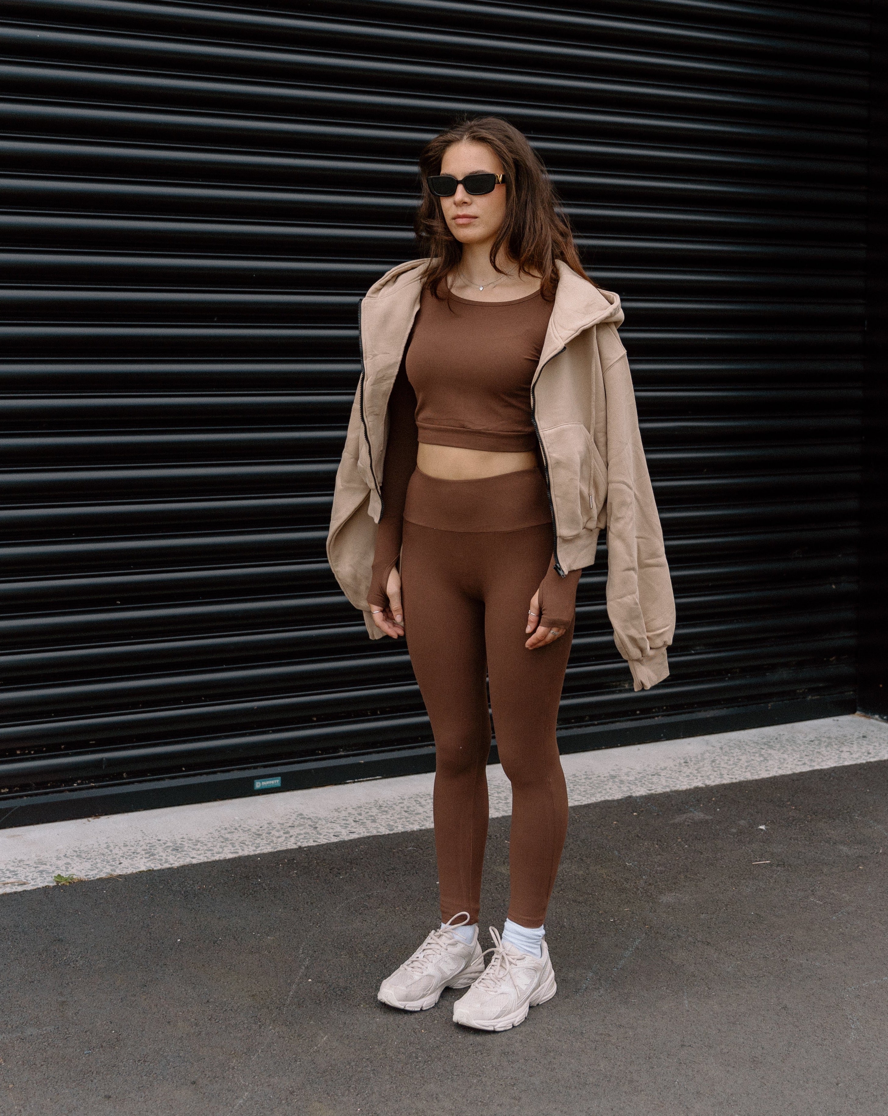 Ribbed Lounge Legging - Cocoa