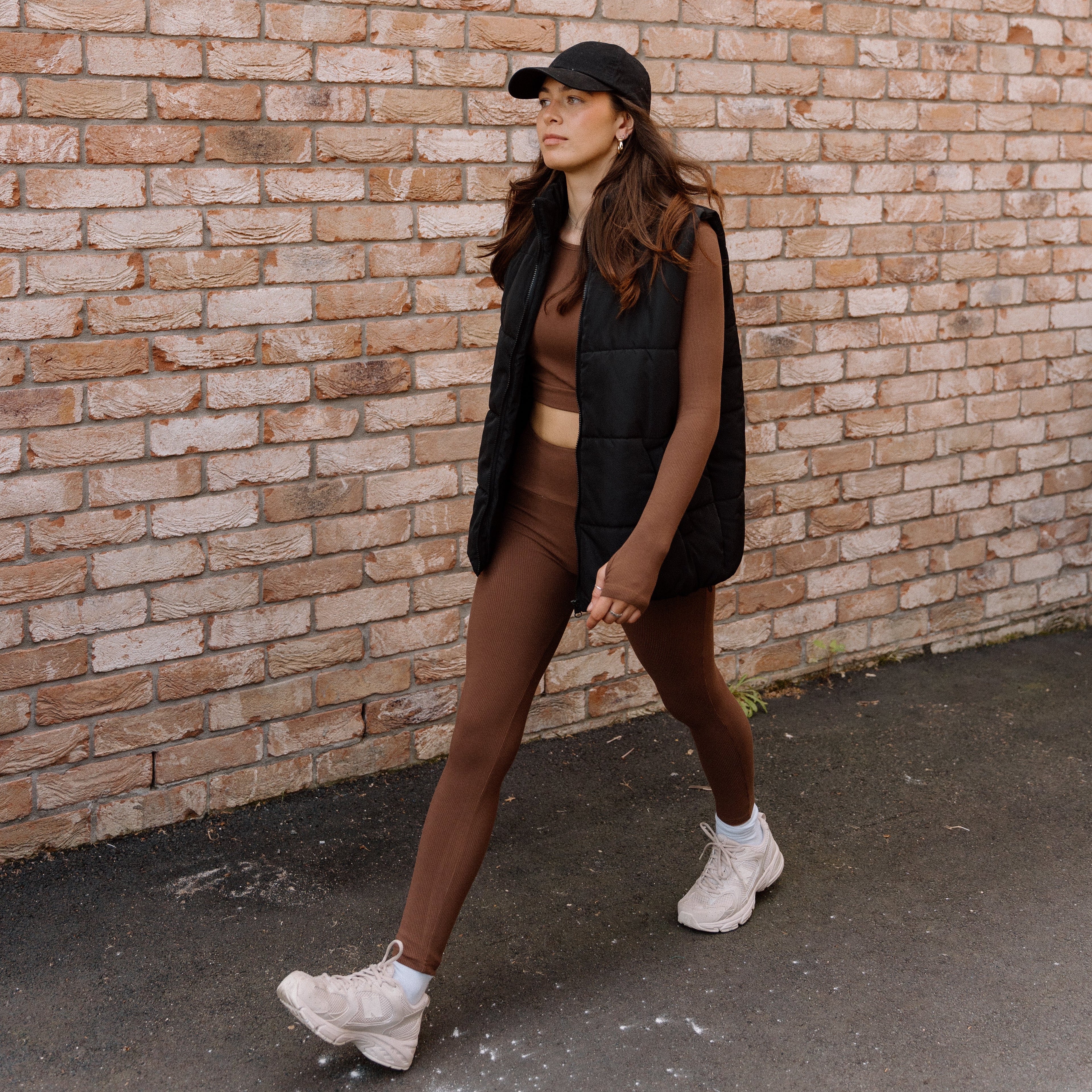 Ribbed Lounge Legging - Cocoa