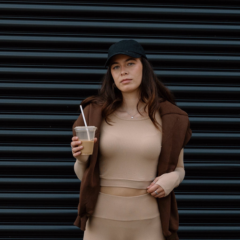 Ribbed Lounge Long Sleeve Crop - Latte