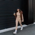 Ribbed Lounge Legging - Latte