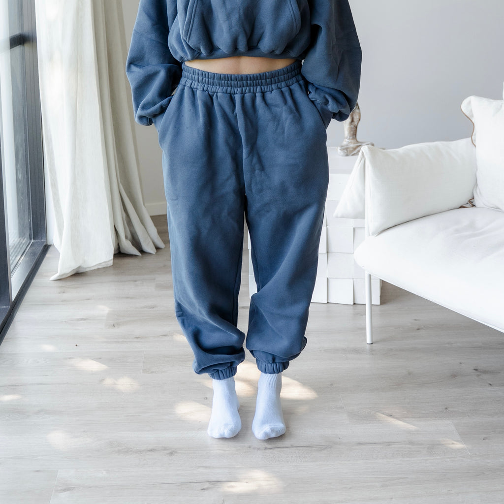 lounge jogger - washed blue