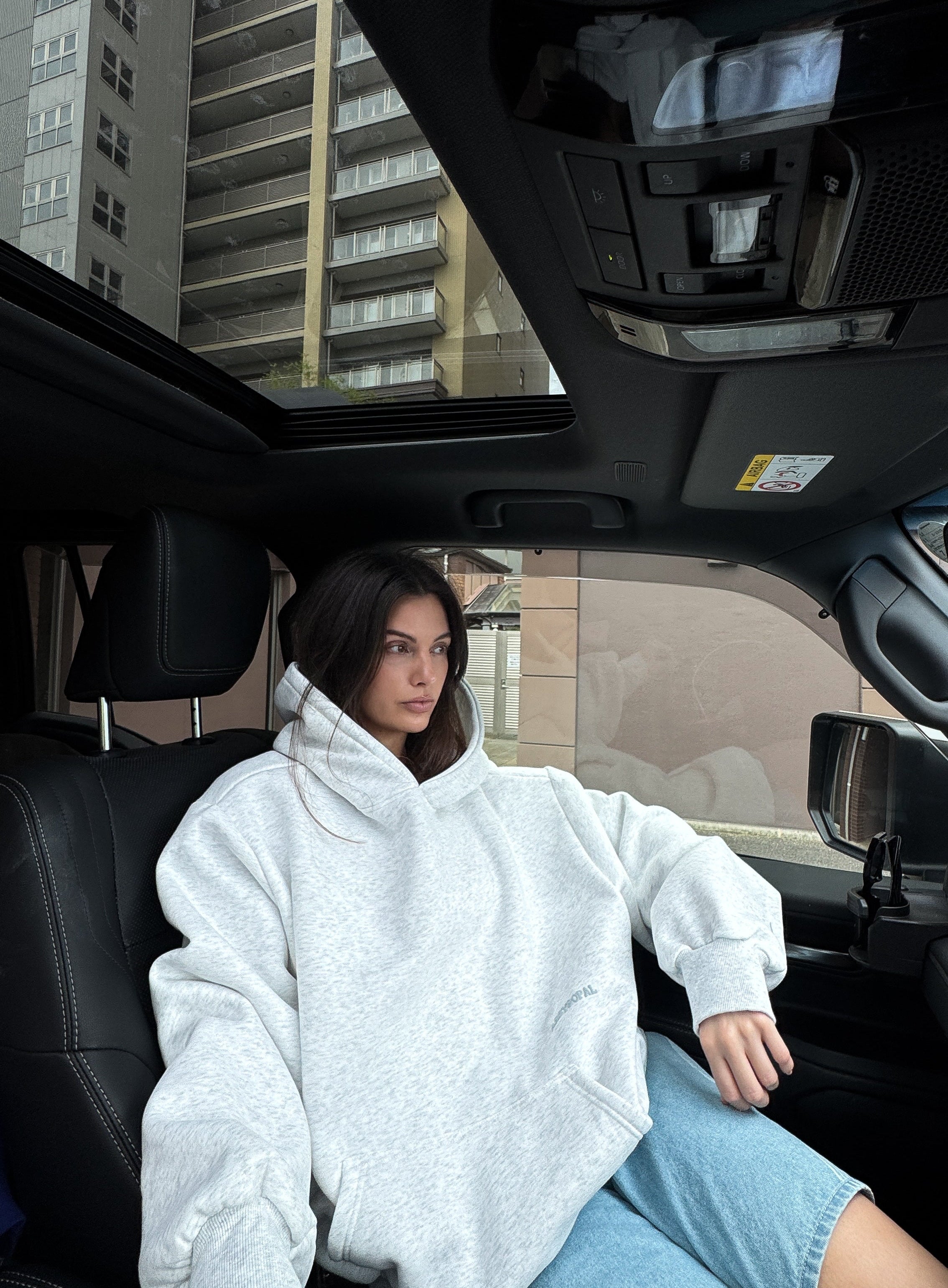 SUNDAY Hoodie - White Marle