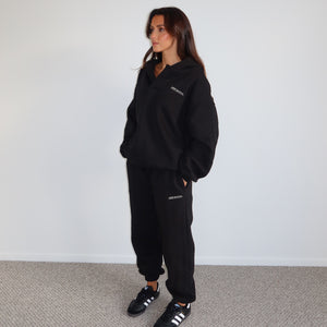 Open Collar Capsule Joggers - Black