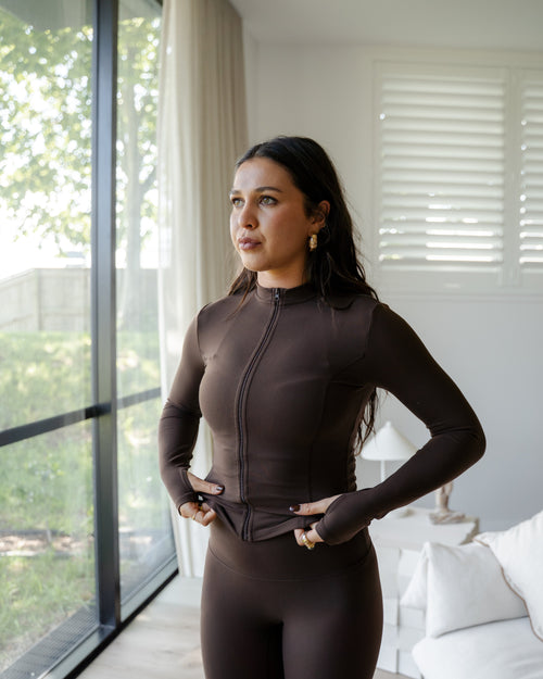 BARE  Contour Zip-up - Chocolate