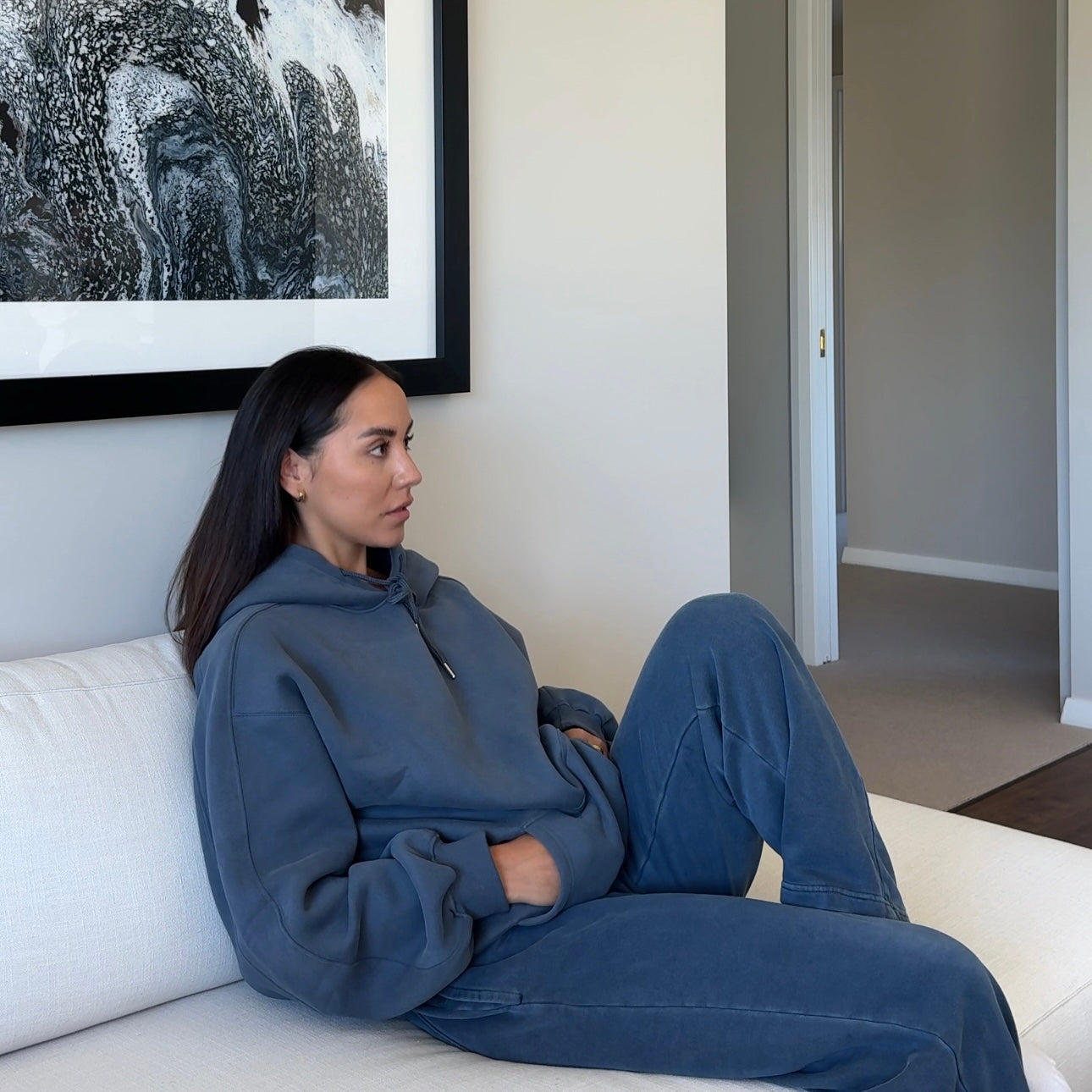 Signature Full-Length Hoodie - washed blue