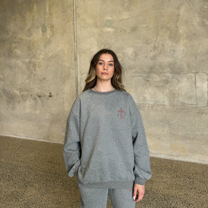 Hundreds Club Full Length Crew - Grey/Red