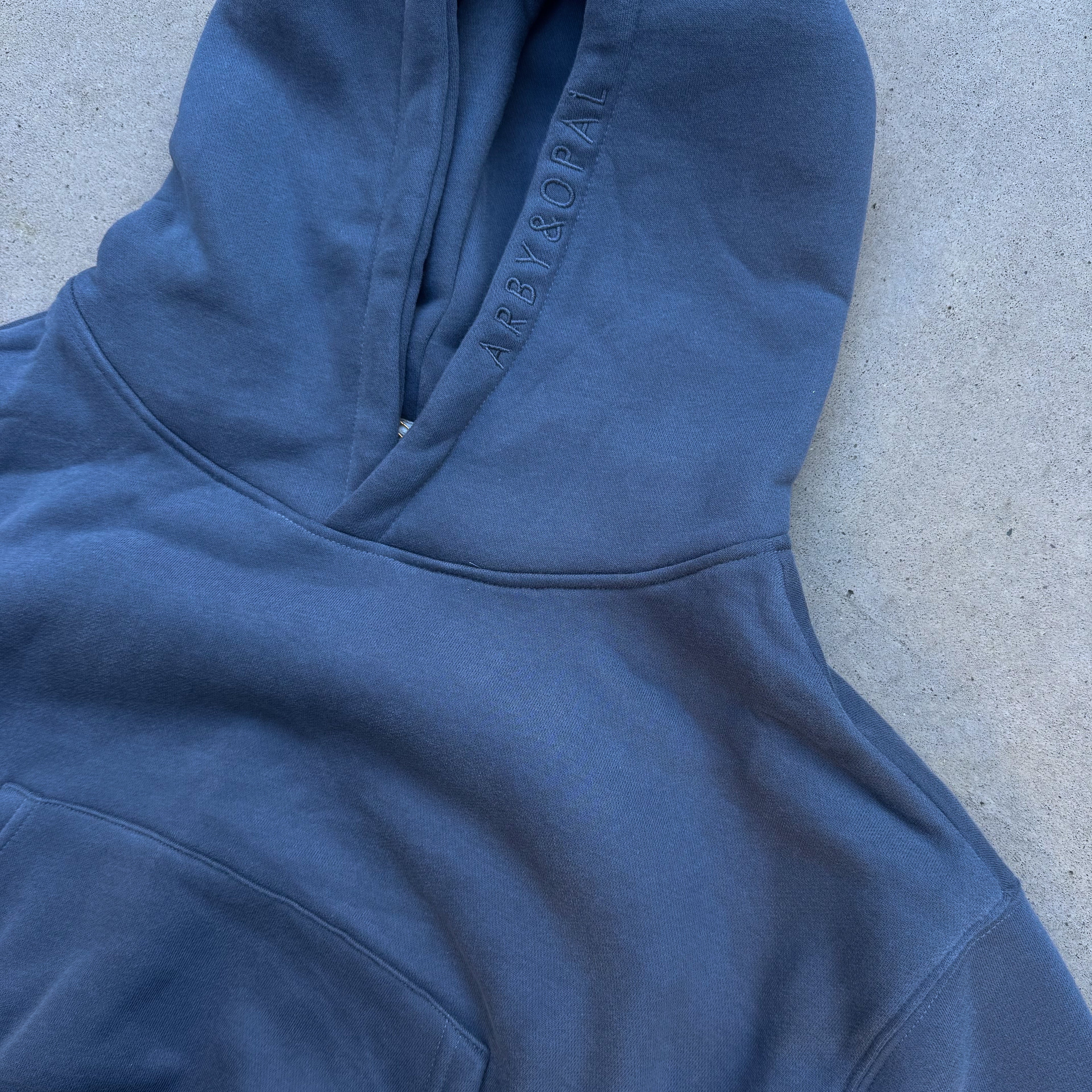Signature Crop Hoodie - Washed Blue