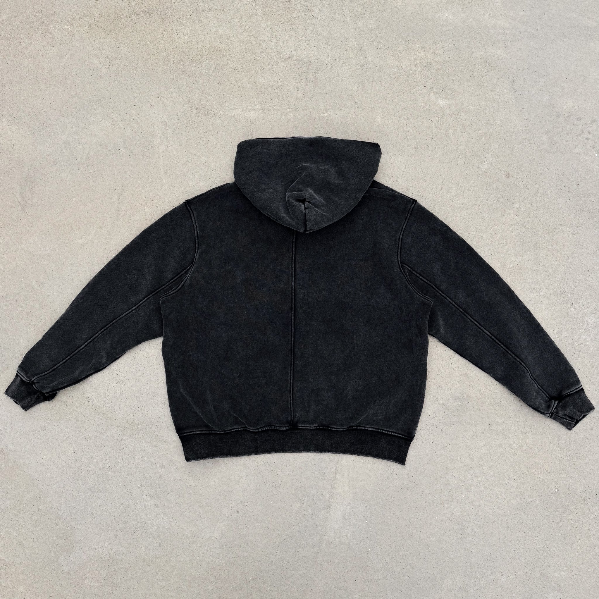 Acid Wash Hoodie - Black