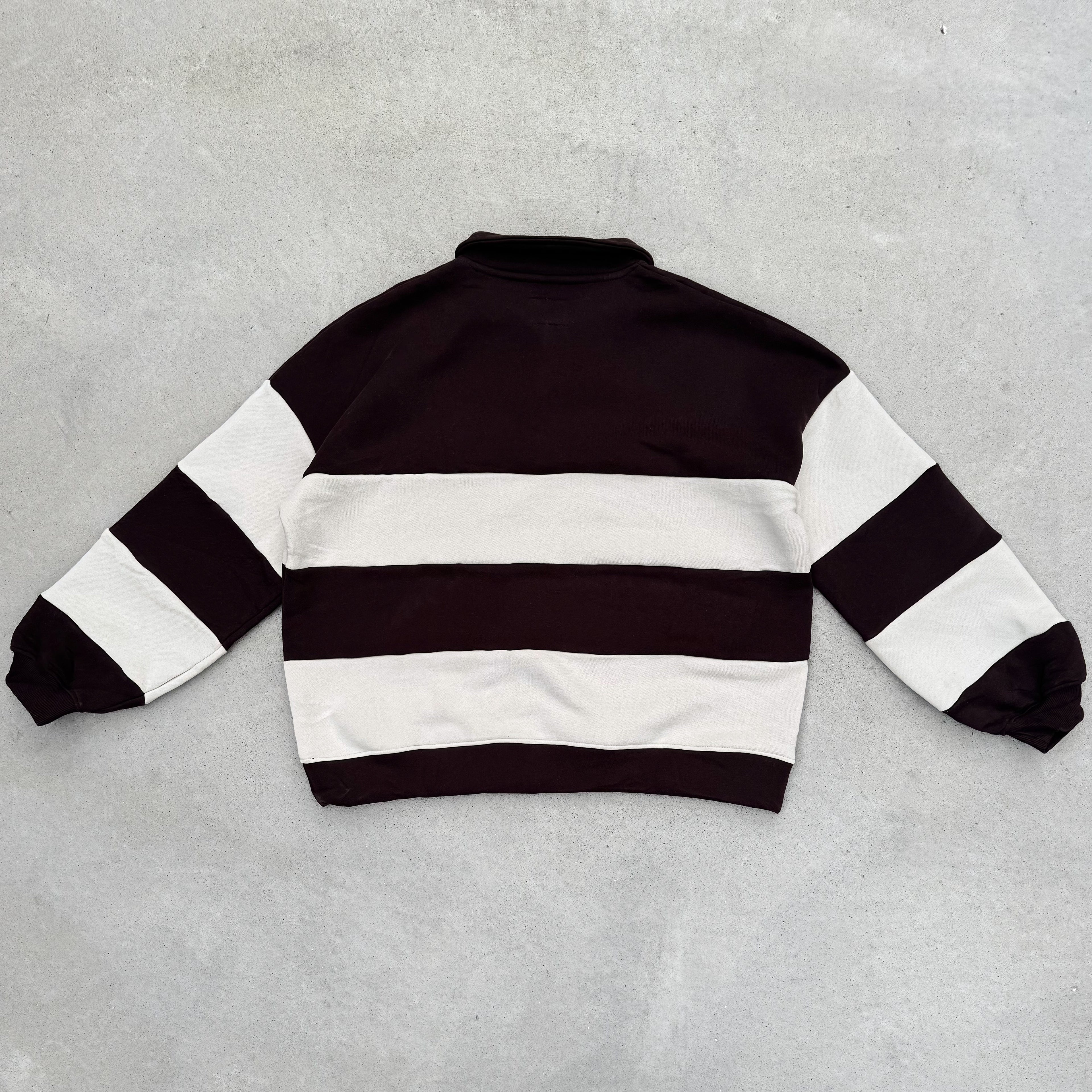 Retro Polo Pullover - Cocoa Bean & Cream
