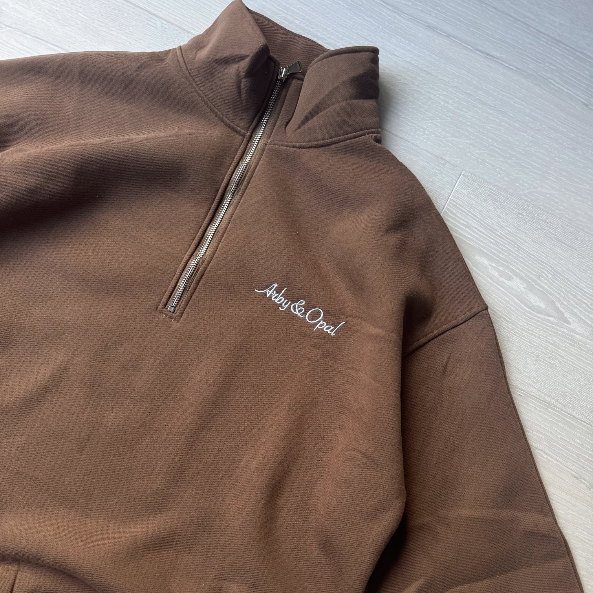 Lounge Quarter Zip - Cocoa / Ice Blue