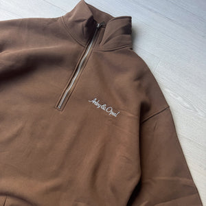 Lounge Quarter Zip - Cocoa / Ice Blue