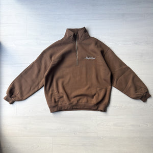 Lounge Quarter Zip - Cocoa / Ice Blue