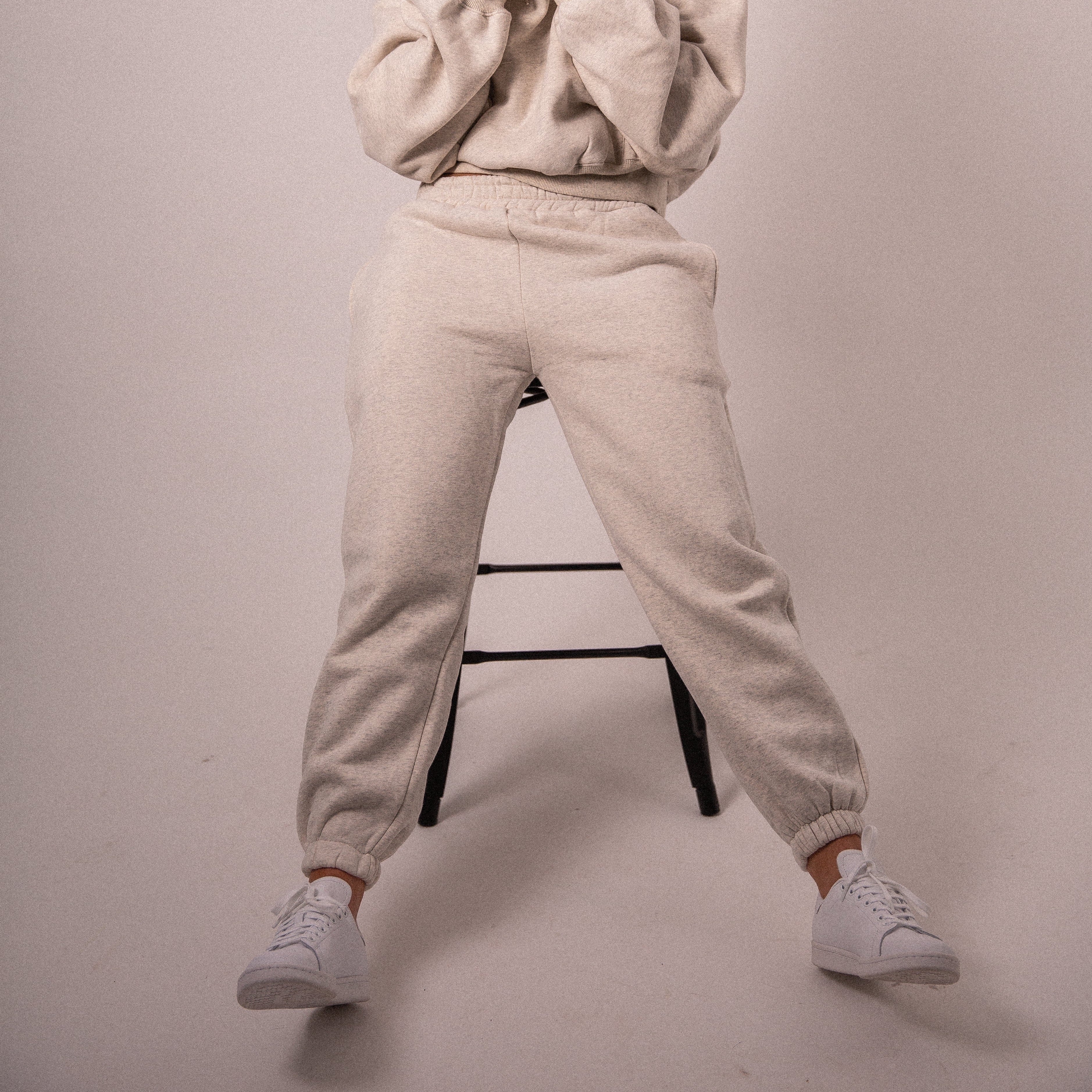 Signature Cuffed Jogger - Beige Marle