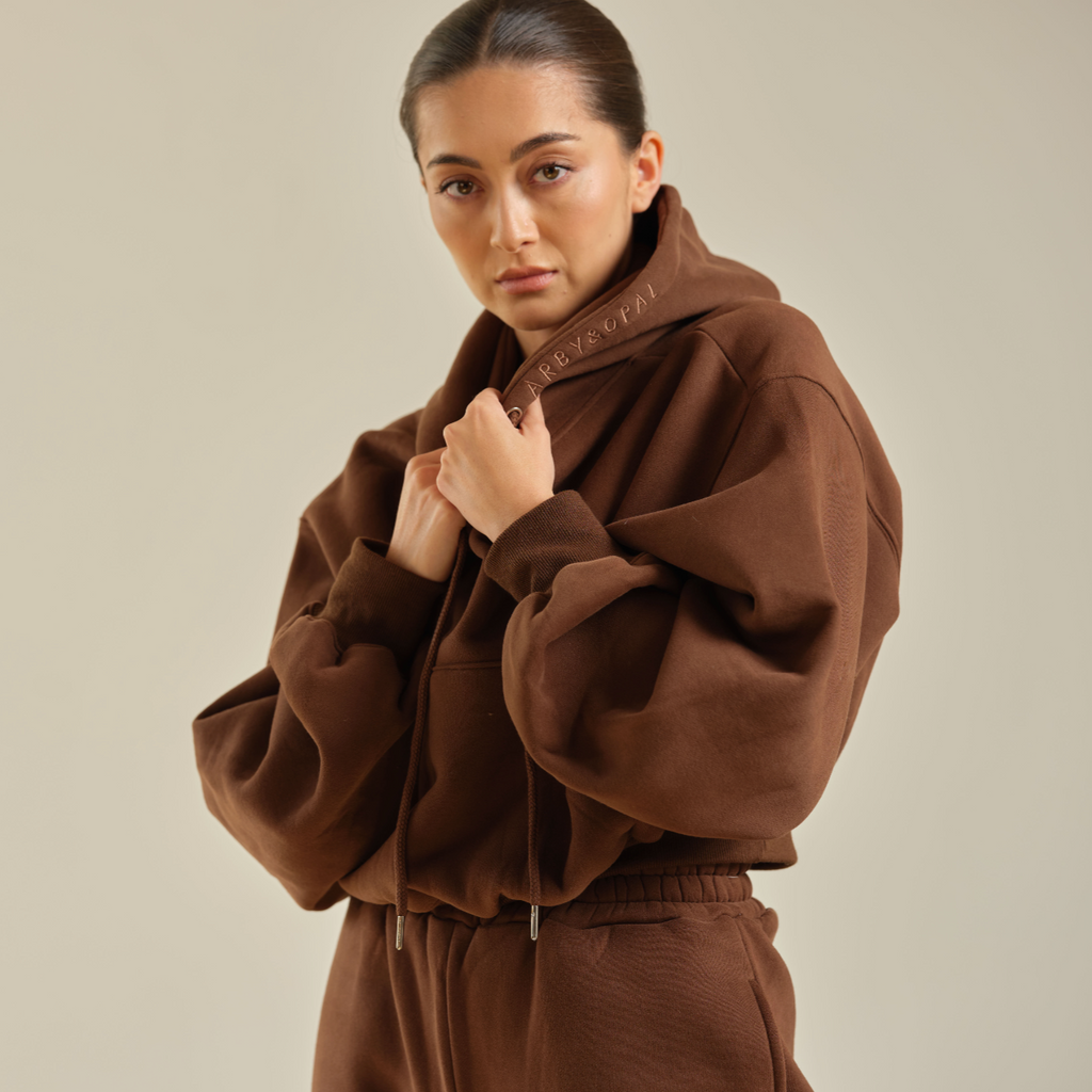 lounge hoodie - pecan brown