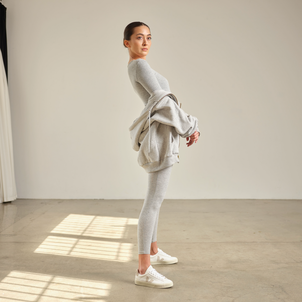 Ribbed Lounge Legging - Cloud Grey