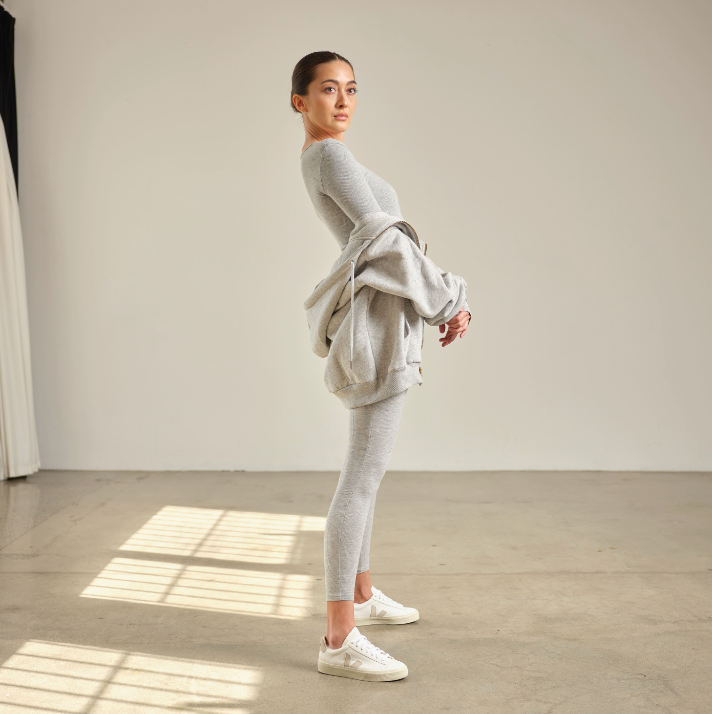 Ribbed Lounge Legging - Cloud Grey