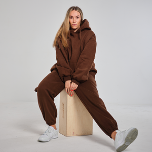 Unisex FULL LENGTH lounge hoodie - pecan