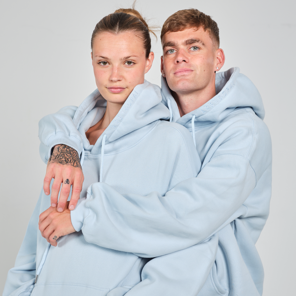 Unisex FULL LENGTH lounge hoodie ice blue